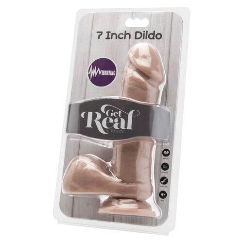 GET REAL - DILDO 18 CM CON TESTICULOS VIBRADOR NATURAL