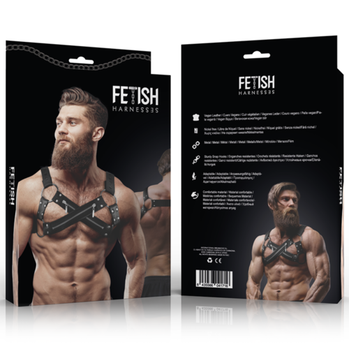 FETISH SUBMISSIVE ATTITUDE - ARNS BULLDOG AJUSTABLE NEOPRENO PECHO CRUZADO CON CREMALLERAS HOMBRE