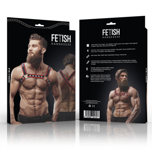 FETISH SUBMISSIVE ATTITUDE - ARNS BULLDOG ECOPIEL PECHO HOMBRE NEGRO/ROJO