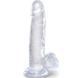 KING COCK - CLEAR PENE REALÍSTICO CON TESTÍCULOS 15.2 CM TRANSPARENTE