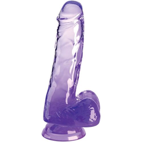 KING COCK - CLEAR PENE REALISTICO CON TESTICULOS 13.5 CM MORADO