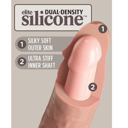 KING COCK - ELITE DILDO REALISTICO VIBRADOR & SILICONA CONTROL REMOTO 23 CM