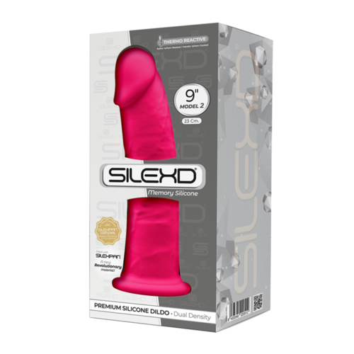 SILEXD - MODELO 2 PENE REALISTICO SILICONA PREMIUM SILEXPAN FUCSIA 23 CM