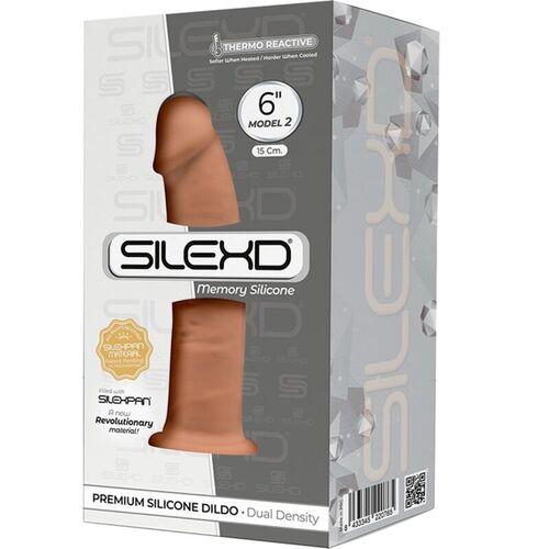 SILEXD - MODELO 2 PENE REALISTICO SILICONA PREMIUM SILEXPAN CARAMELO 15 CM