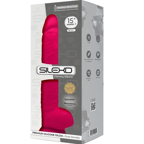 SILEXD - MODELO 1 PENE REALISTICO SILICONA PREMIUM SILEXPAN FUCSIA 38 CM