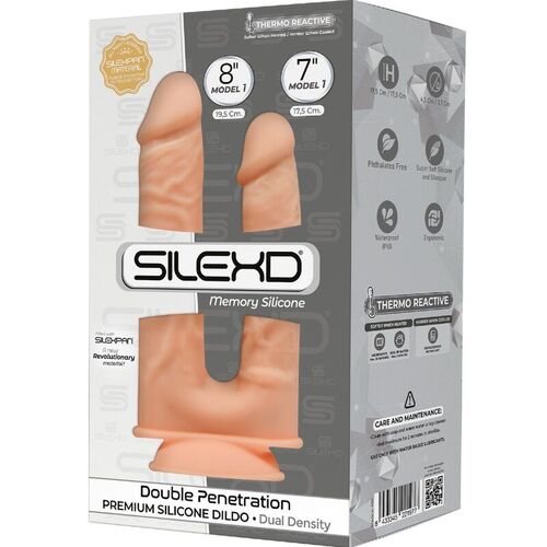 SILEXD - MODELO 1 PENE REALISTICO DOBLE PENETRACION SILICONA PREMIUM SILEXPAN 17.5 / 19.5 CM