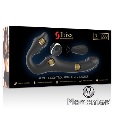 IBIZA - VIBRADOR STRAPLESS CONTROL REMOTO 3 MOTORES 1000 COMBINACIONES.