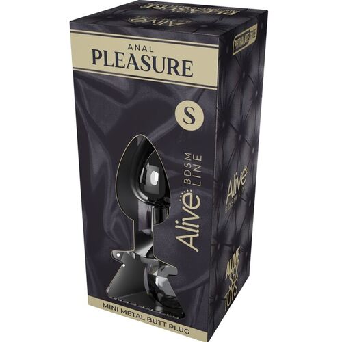 ALIVE - ANAL PLEASURE MINI PLUG METAL NEGRO TALLA S