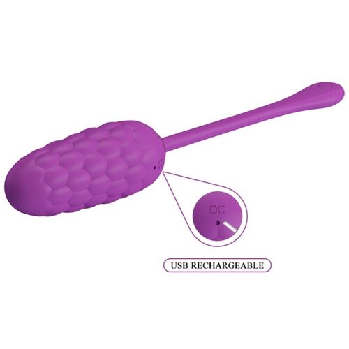 PRETTY LOVE - HUEVO VIBRADOR CON TEXTURA MARINA RECARGABLE MORADO