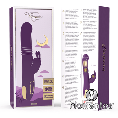 TREASURE - BASTIAN RABBIT UP & DOWN ROTADOR & VIBRADOR + MANDO CONTROL REMOTO WATCHME