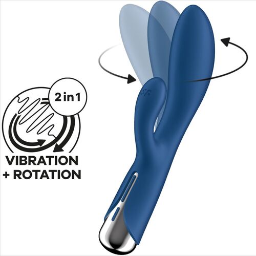 SATISFYER - SPINNING RABBIT 1 ESTIMULACION CLITORIS Y PUNTO G AZUL