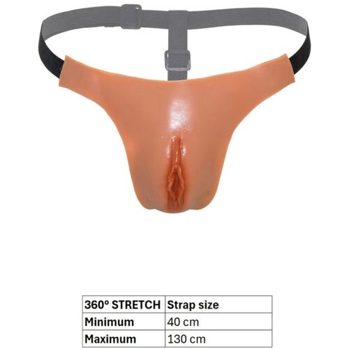 HIDDEN DESIRE - ALTER EGO TANGA VAGINA ABIERTA AJUSTABLE NATURAL