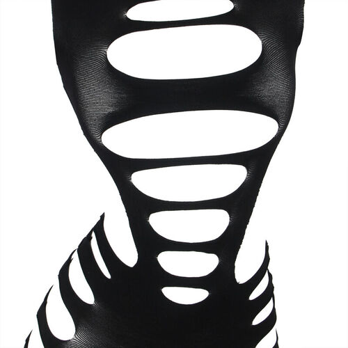 SUBBLIME - 952266 VESTIDO DE REJILLA ELÁSTICO MANGA LARGA NEGRO TALLA ÚNICA