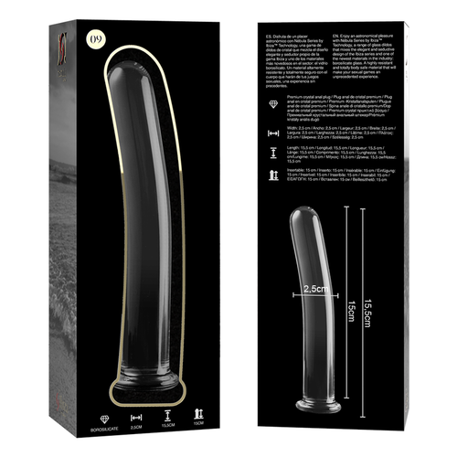 NEBULA SERIES BY IBIZA - MODELO 9 DILDO CRISTAL TRANSPARENTE 15.5 CM -O- 2.5 CM