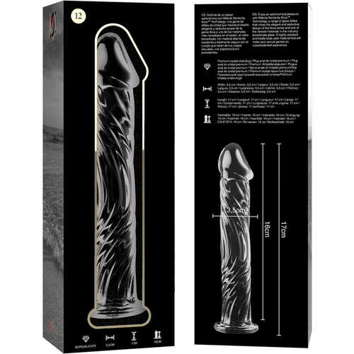 NEBULA SERIES BY IBIZA - MODELO 12 DILDO CRISTAL TRANSPARENTE 17 CM -O- 3.5 CM