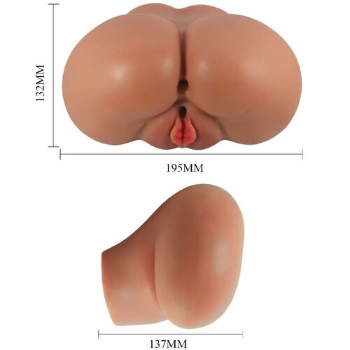 CRAZY BULL - LUNA TRASERO VIBRADOR CON VAGINA Y ANO REALÍSTICO CONTROL REMOTO