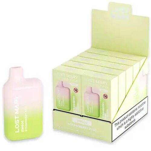 LOST MARY - (PACK PROFESIONAL EXPOSITOR - 10 UNIDADES) BM600 VAPER NICOTINA 2% DESECHABLE SABOR FRESA KIWI