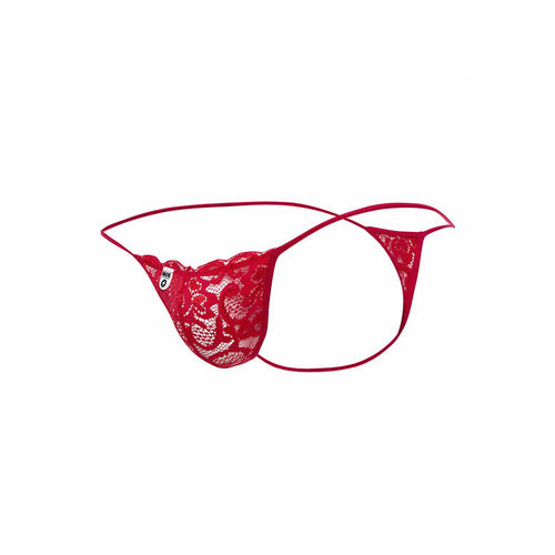 MOB - TANGA DE ENCAJE ROJO TALLA L/XL