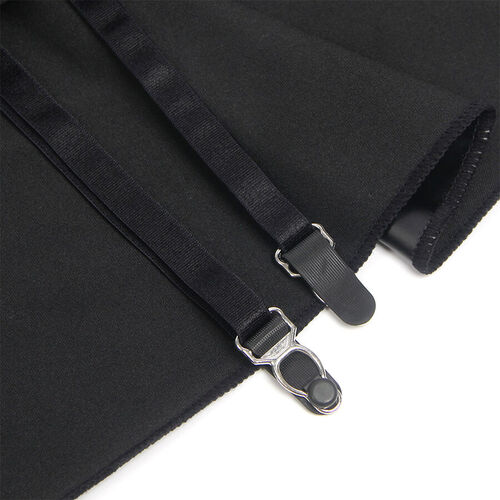 SUBBLIME - 957704 VESTIDO DE CUERO CON CREMALLERA Y ENCAJE NEGRO S/M