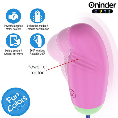 ONINDER CUTE - LOVE PLEASURE HUEVO VIBRO-ROTADOR 360 SILICONA - APP MUNDIAL GRATUITA