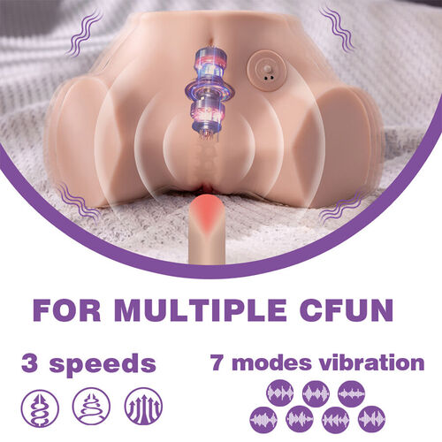 XISE - FENNIE SHAKING MASTURBADOR VAGINA Y ANO REALÍSTICO MULTIPOSICIÓN CON VIBRACIÓN