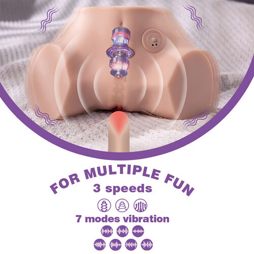 XISE - FENNIE SHAKING MASTURBADOR VAGINA Y ANO REALÍSTICO MULTIPOSICIÓN CON VIBRACIÓN
