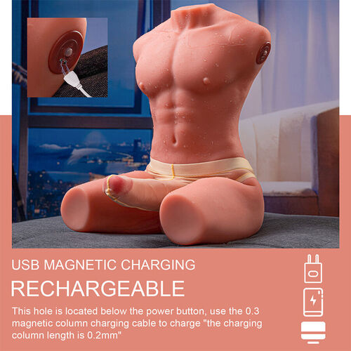 XISE - JASON HALF BODY TORSO REALÍSTICO MASCULINO CON THRUSTING Y VIBRACIÓN 55 CM
