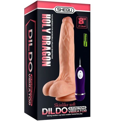 SHEQU - HOLY DRAGON DILDO VIBRADOR CON CONTROL REMOTO 20,5 CM