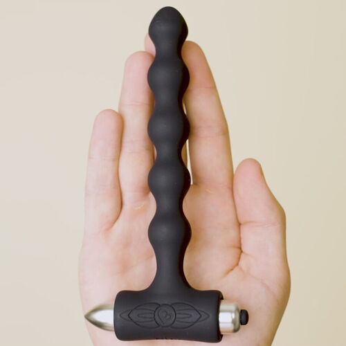 ROCKS- OFF - PETITE SENSATIONS PEARLS PLUG ANAL VIBRADOR NEGRO