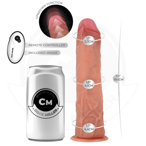 COCK MILLER - DILDO HIPERREALÍSTICO CON VENTOSA Y THRUSTING CON CONTROL REMOTO 19,5 CM