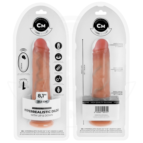COCK MILLER - DILDO HIPERREALÍSTICO CON VENTOSA Y THRUSTING CON CONTROL REMOTO 20,5 CM