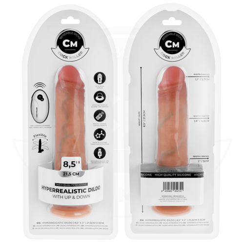 COCK MILLER - DILDO HIPERREALÍSTICO CON VENTOSA Y THRUSTING CON CONTROL REMOTO 21,5 CM