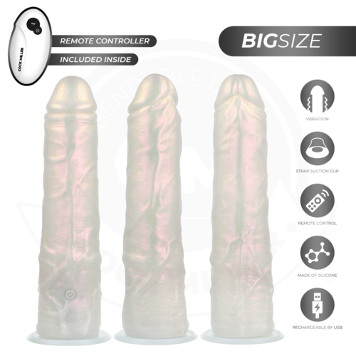 COCK MILLER - DILDO SILICONA 21,5 CM , LUCES Y VIBRACIÓN CON CONTROL REMOTO