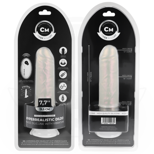 COCK MILLER - DILDO SILICONA 19,5 CM , LUCES Y VIBRACIÓN CON CONTROL REMOTO