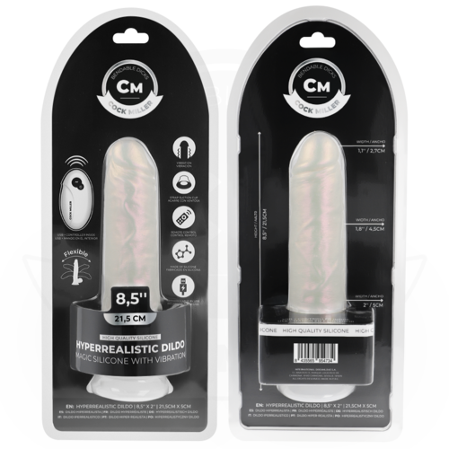 COCK MILLER - DILDO SILICONA 21,5 CM , LUCES Y VIBRACIÓN CON CONTROL REMOTO