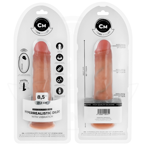 COCK MILLER - DILDO HIPERREALÍSTICO Y VIBRACIÓN CON CONTROL REMOTO 21,5 CM
