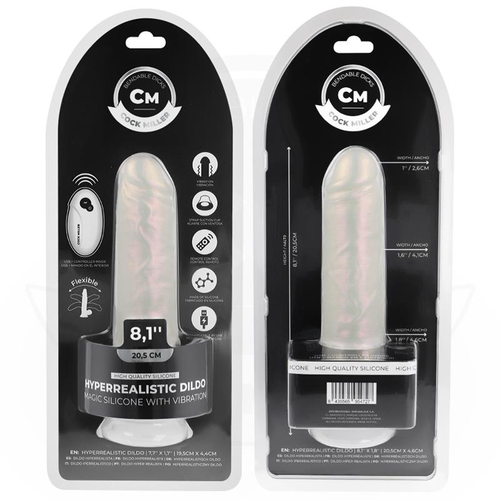 COCK MILLER - DILDO SILICONA 20,5 CM , LUCES Y VIBRACIÓN CON CONTROL REMOTO