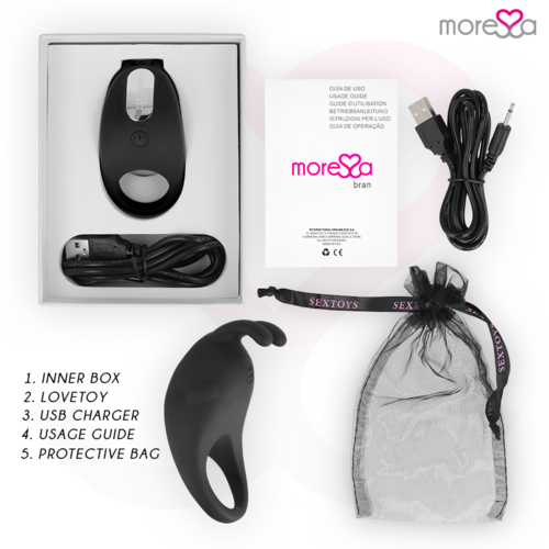 MORESSA - BRAD PREMIUM SILICONE RECARGABLE NEGRO