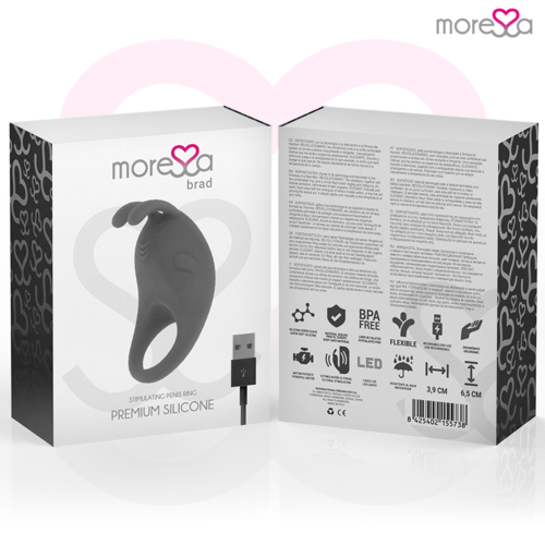 MORESSA - BRAD PREMIUM SILICONE RECARGABLE NEGRO