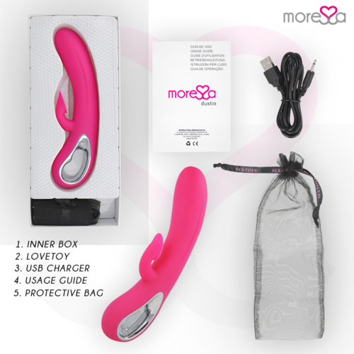 MORESSA - DUSTIN ONDAS ESTIMULADORAS CLITORIAL Y POTENTE VIBRACIÓN PREMIUM SILICONE RECARGABLE