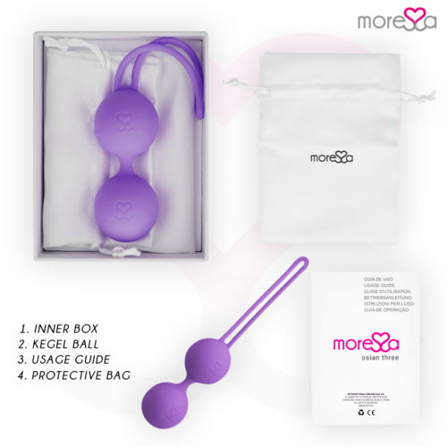 MORESSA - OSIAN THREE ENTRENAMIENTO SUELO PELVICO 85 gr PREMIUM SILICONA LILA
