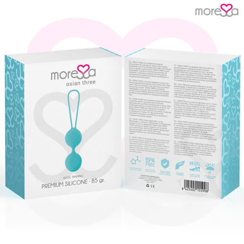 MORESSA - OSIAN THREE ENTRENAMIENTO SUELO PELVICO 85 gr PREMIUM SILICONA TURQUESA