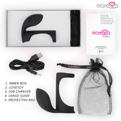 MORESSA - BRANDON POTENTE ANILLO VIBRADOR CON FUNDA DE ENGROSAMIENTO MASCULINO