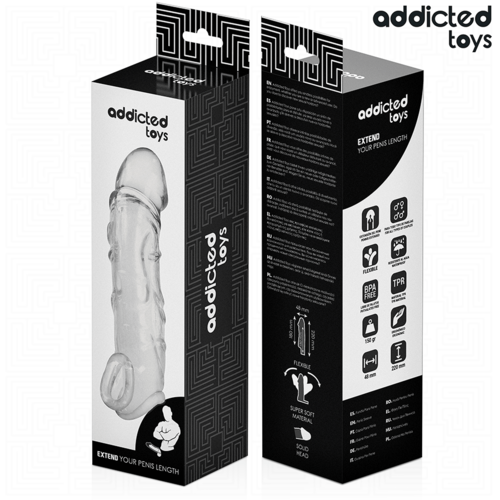 ADDICTED TOYS - EXTENSOR PARA EL PENE TRANSPARENTE 27 CM