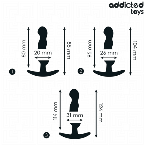 ADDICTED TOYS - SET DE 3 PLUG ANAL SILICONA MODELO 1