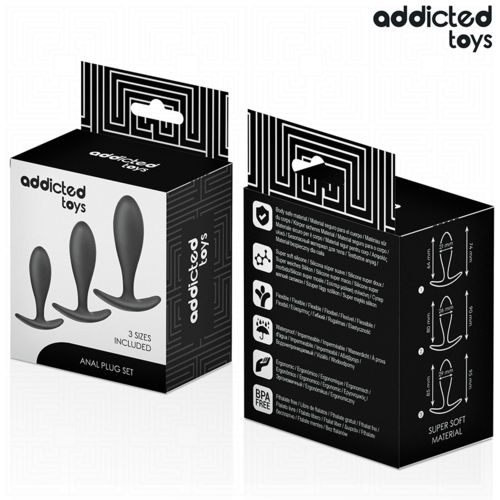 ADDICTED TOYS - SET DE 3 PLUG ANAL SILICONA MODELO 2