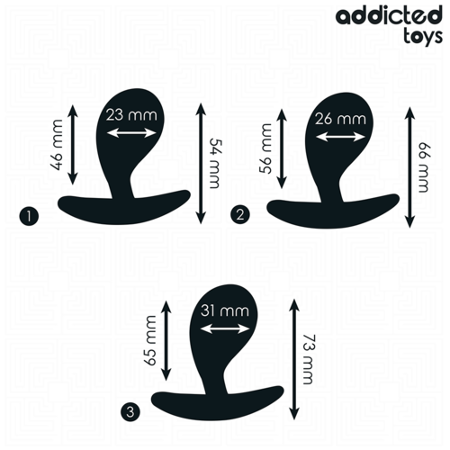 ADDICTED TOYS - SET DE 3 PLUG ANAL SILICONA MODELO 3