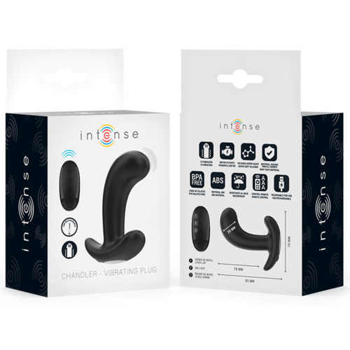 INTENSE - CHANDLER PLUG ANAL 10 VIBRACIONES NEGRO CONTROL REMOTO