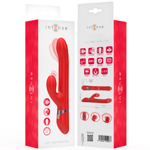 INTENSE - LELE VIBRADOR MULTIFUNCIÓN ROTATORIO & OSCILACIÓN & ESTIMULACIÓN ROJO