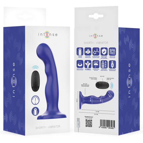 INTENSE - SHORTY VIBRADOR CON VENTOSA AZUL CONTROL REMOTO